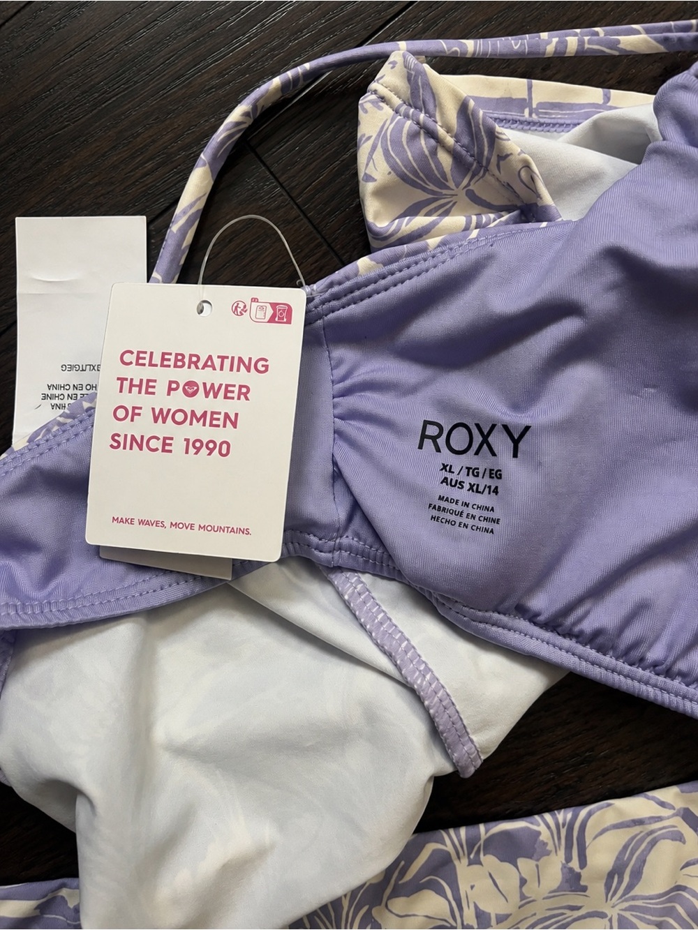 Roxy Lavender Floral Print Bikini Set - Picture 3 of 6